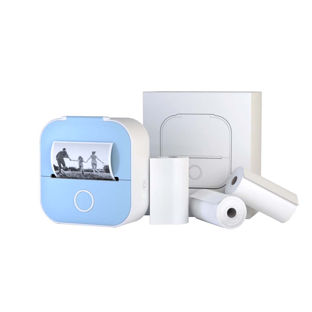 Portable Printer with 4 sticker Rolls - Luxinsly