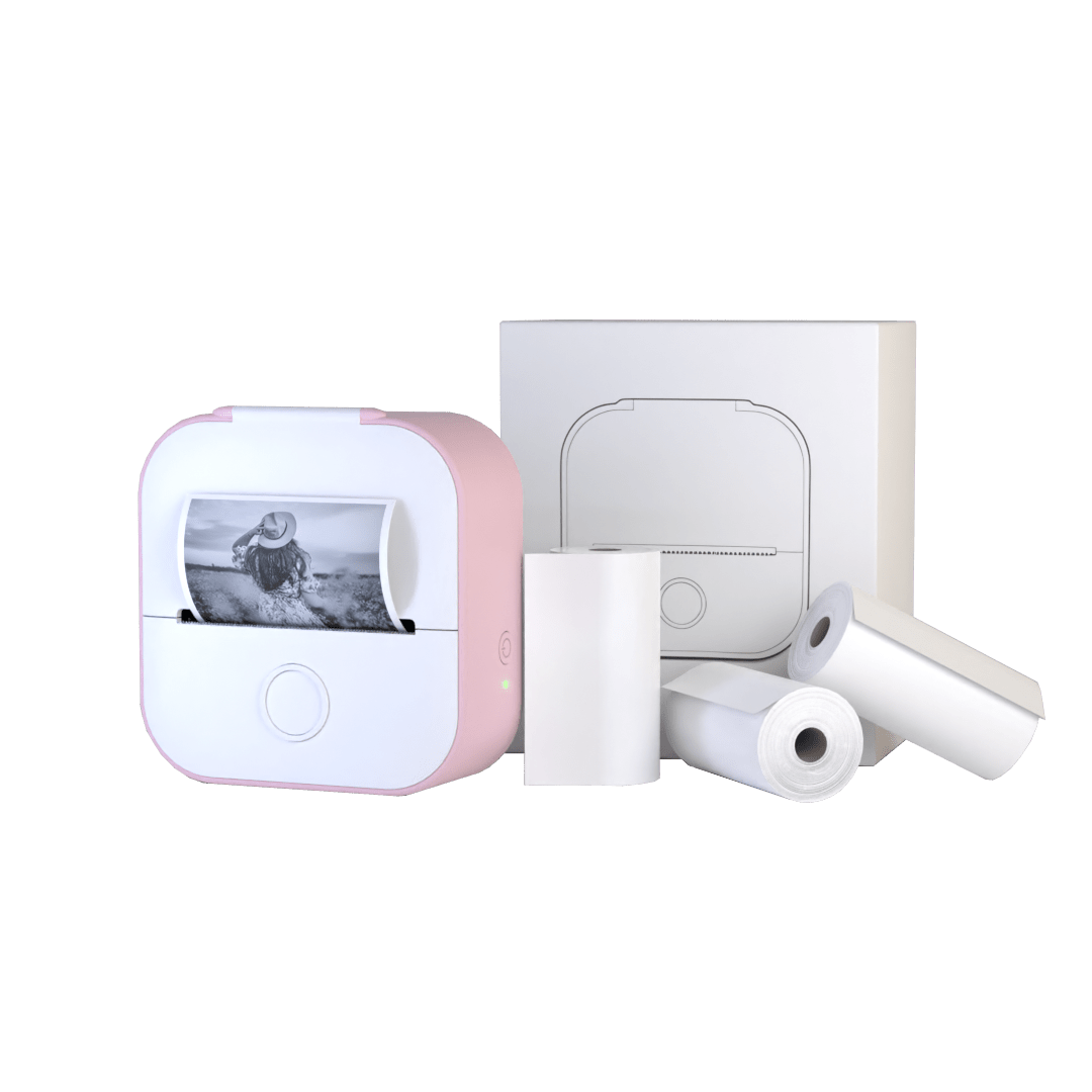 Portable Printer with 4 sticker Rolls - Luxinsly