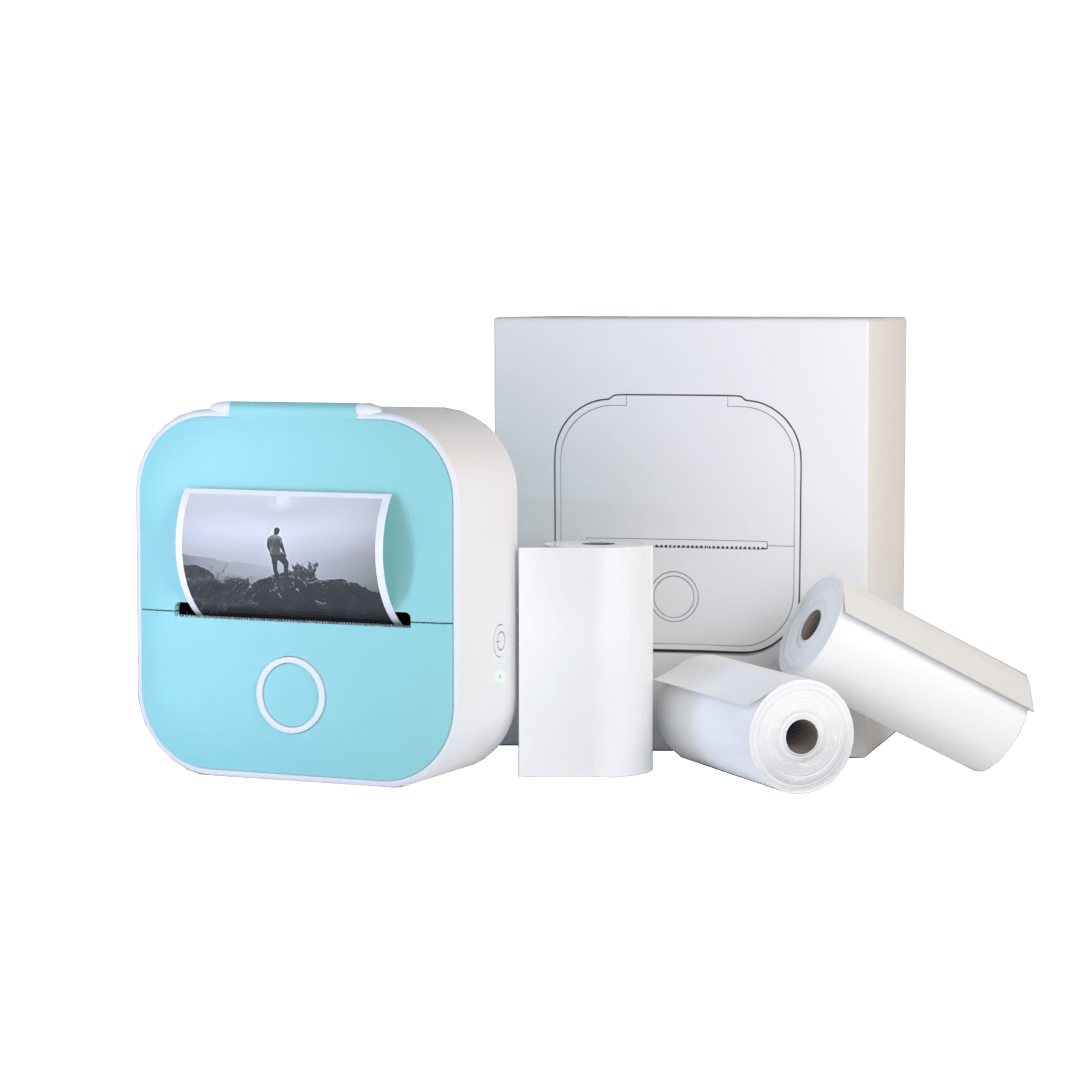 Portable Printer with 4 sticker Rolls - Luxinsly