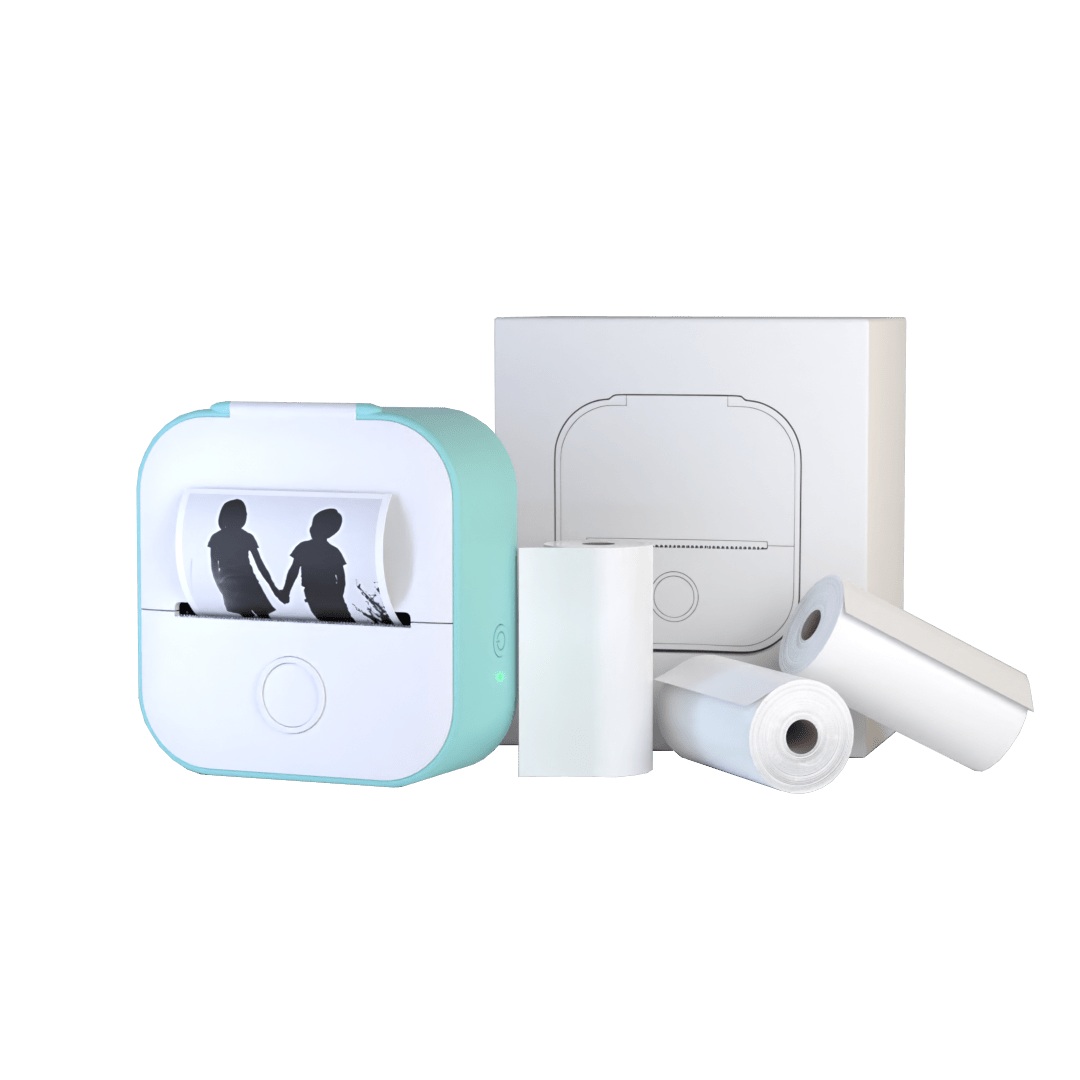 Portable Printer with 4 sticker Rolls - Luxinsly