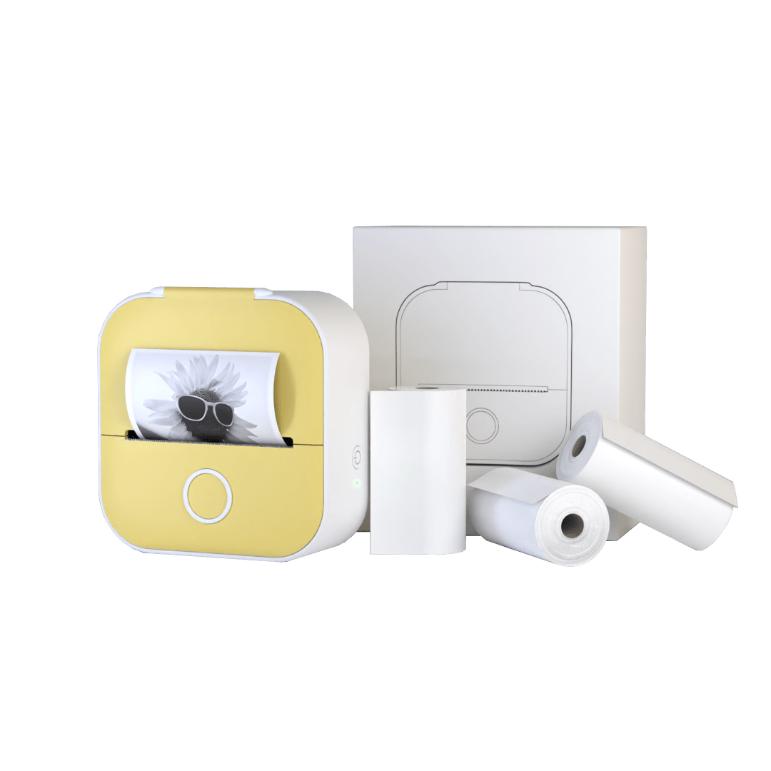 Portable Printer with 4 sticker Rolls - Luxinsly