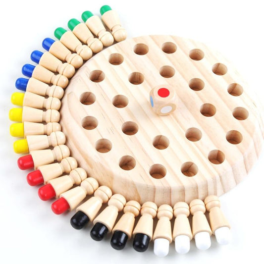 Wooden Memory Match Chess Game - Luxinsly