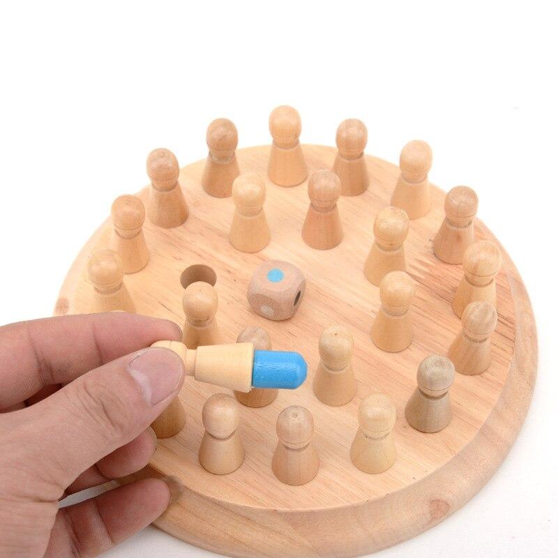 Wooden Memory Match Chess Game - Luxinsly