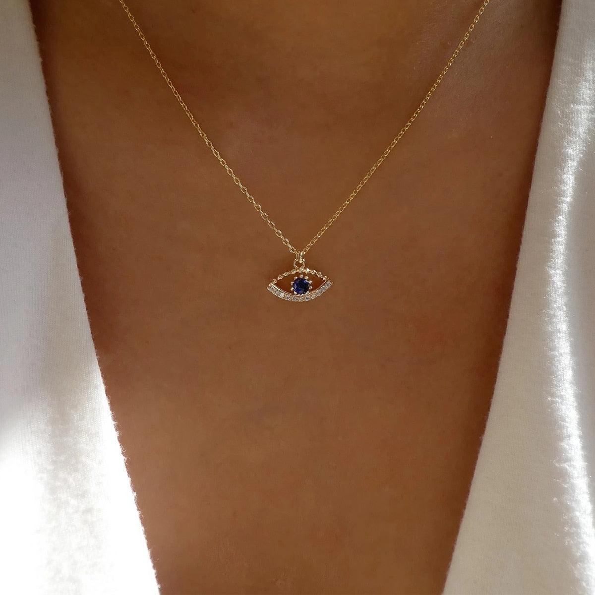 Turkish Blue Evil Eye Necklace - Luxinsly